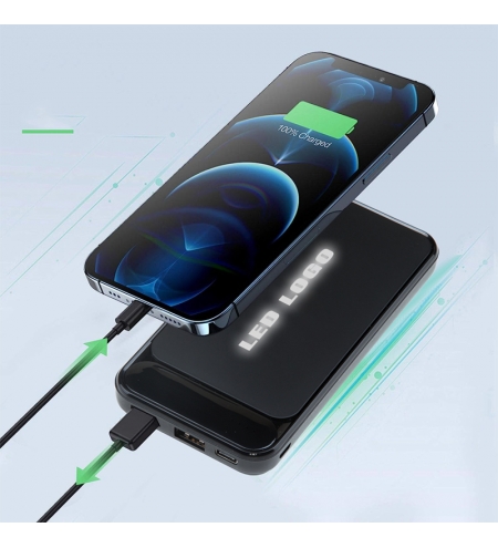 PB-155 Siyah-Kasa-Beyaz-Led 10000 Mah Powerbank