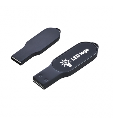 F-205-32 Siyah Kutusuz Işıklı Rubber Usb