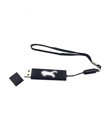 F-200-32 Siyah - Beyaz Işık Kutusuz Işıklı Rubber Usb